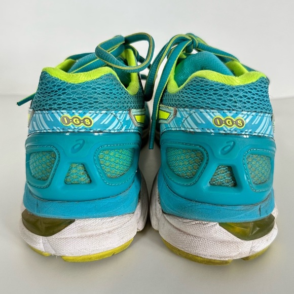 ASICS Gel Pursue 3 Running Active Shoe Size 7 Aqua Splash Safety Yellow Aquarium - Picture 3 of 7